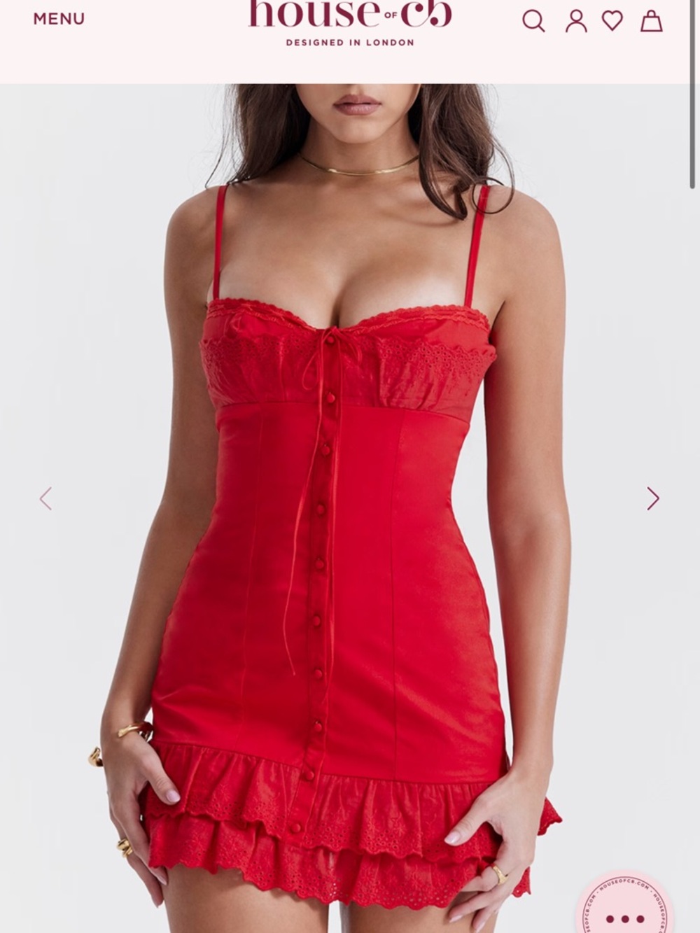 House of CB Luci cherry corset dress ( NWT)
